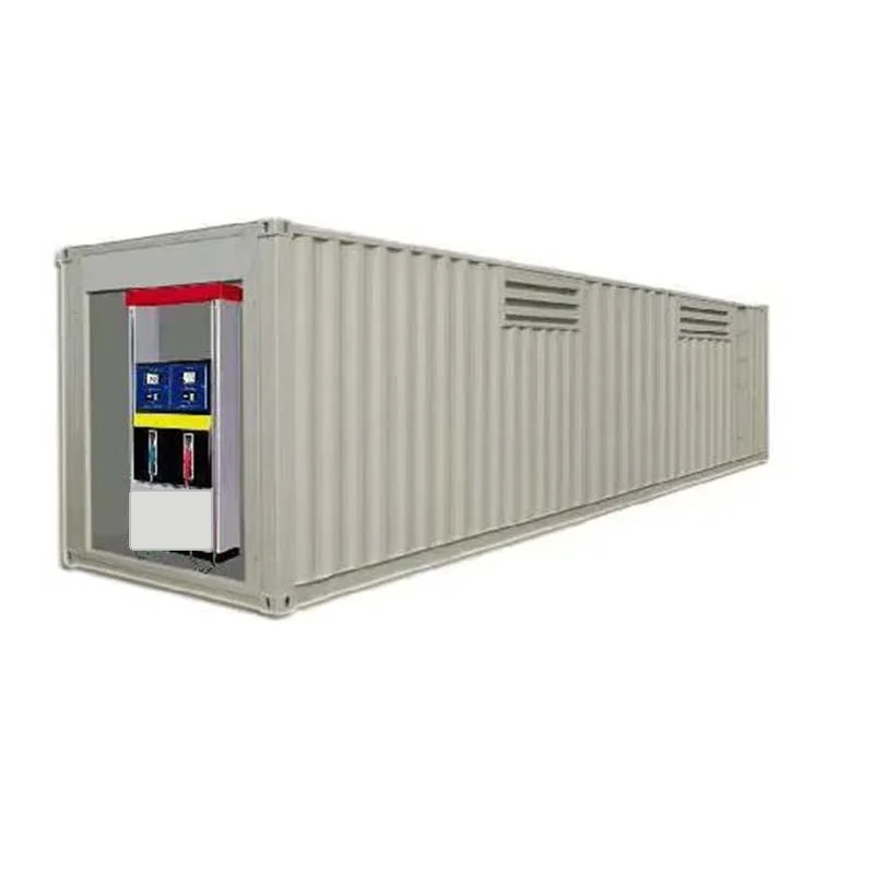 Custom 40-foot containerized fuel station with an integrated dispensing system.