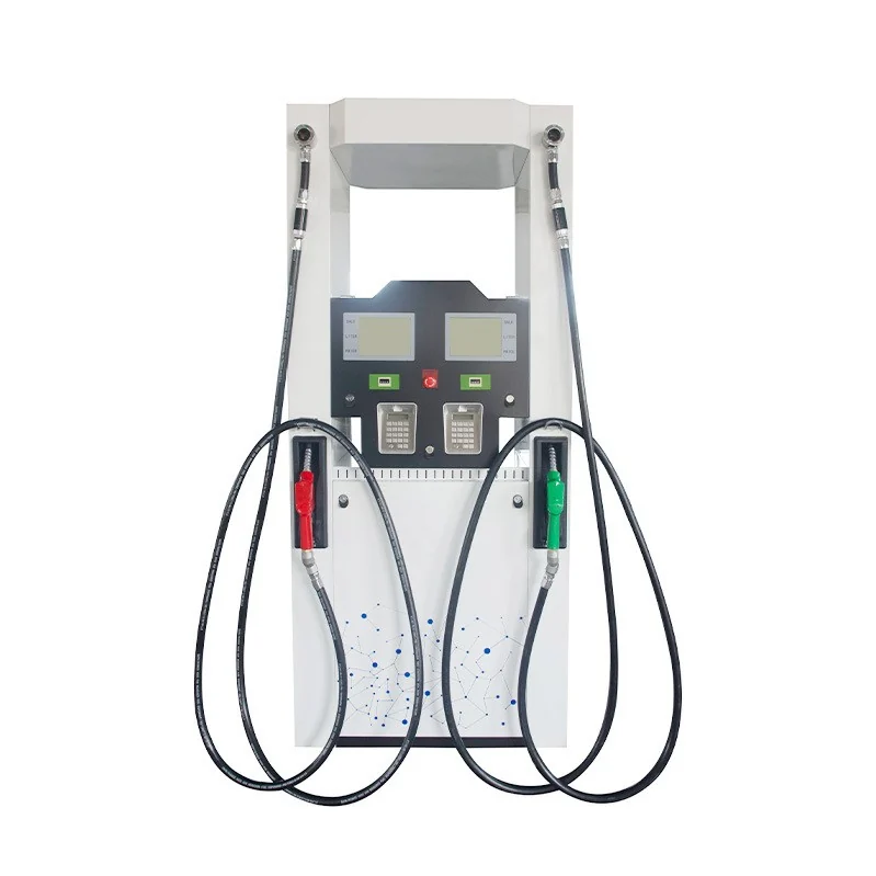 Double-nozzle fuel dispenser option for a customized containerized fuel station.